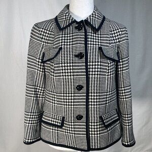 Talbots Blazer Classic Houndstooth Sophisticated Professional Office 10p Career